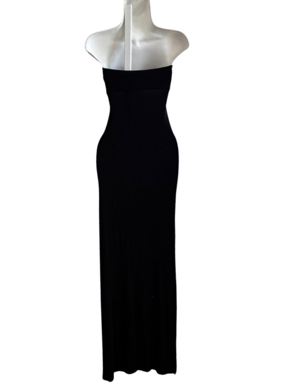 Bebe Black Rhinestone Logo Strapless Maxi Dress Size Medium - Picture 4 of 8